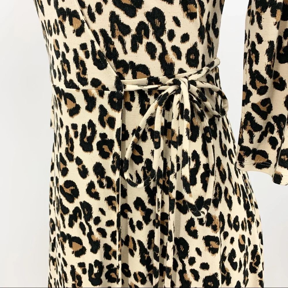 Banana Republic Leopard Print Wrap Knit Dress XS - Picture 7 of 12